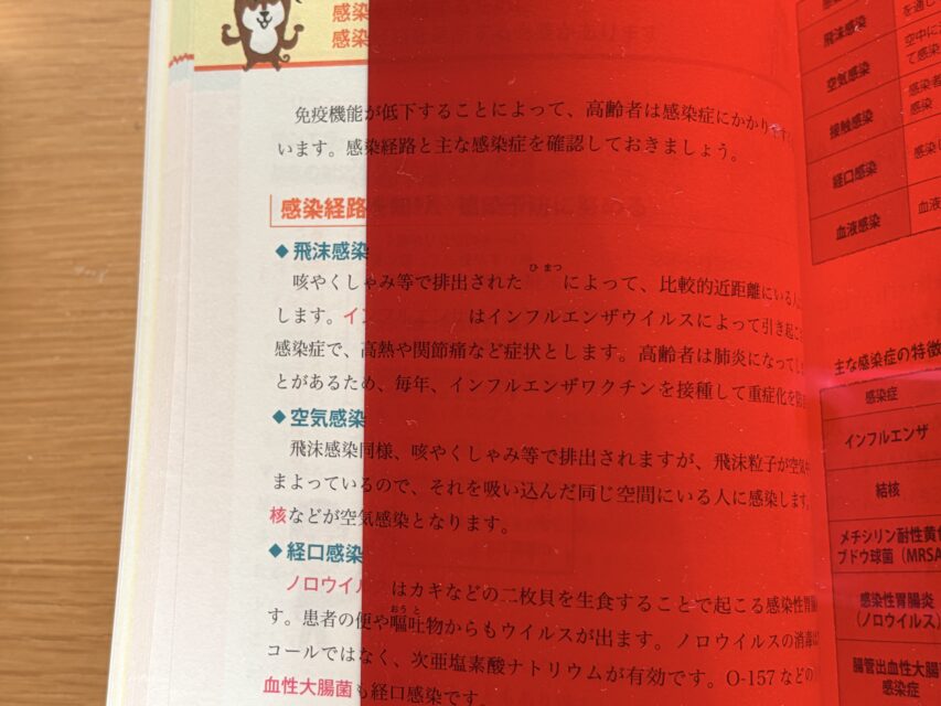赤　下敷き　厚手　暗記用